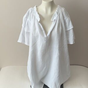4OUR DREAMERS Crinkle Top White